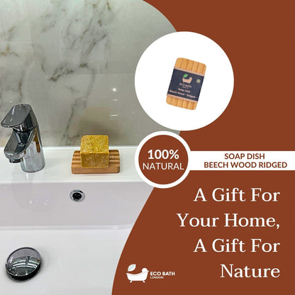 Eco Bath London Beech Wood Ridged Soap Dish