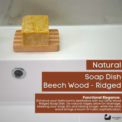 Eco Bath London Beech Wood Ridged Soap Dish
