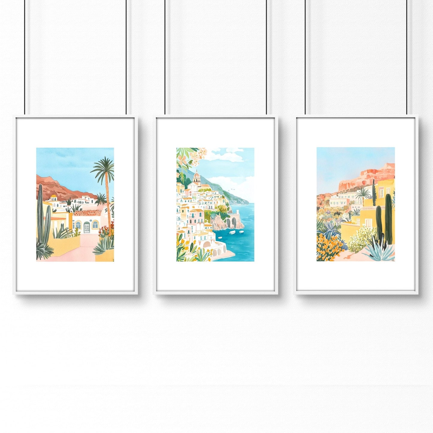 Framed Posters | Set of 3 Beach Decor Wall art Prints
