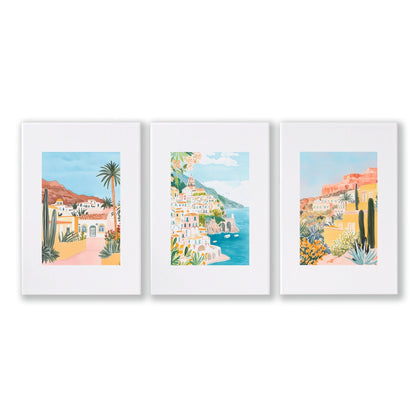 Framed Posters | Set of 3 Beach Decor Wall art Prints