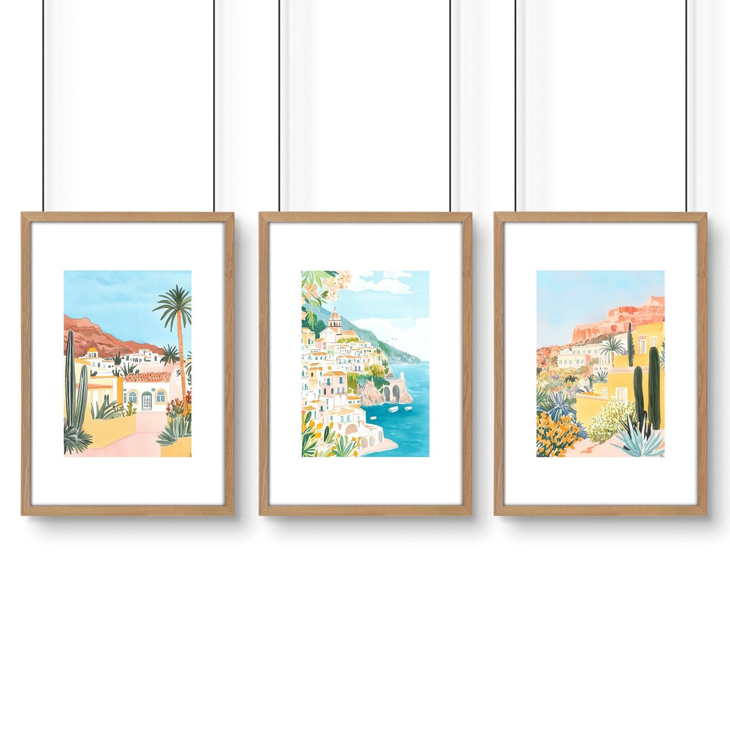 Framed Posters | Set of 3 Beach Decor Wall art Prints