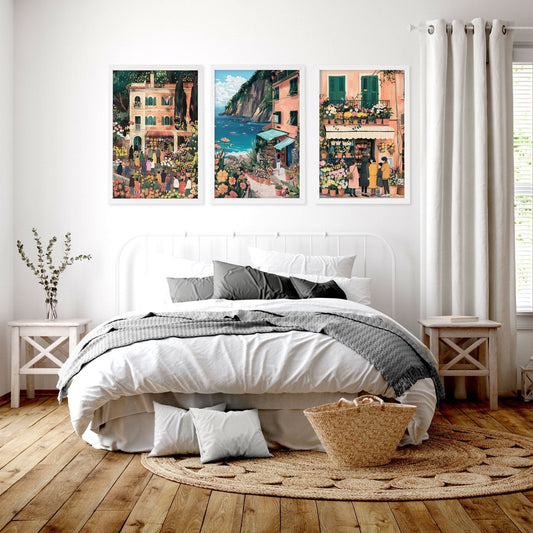 Gallery Wall Frames | Set of 3 Italian Lifestyle Wall art Prints