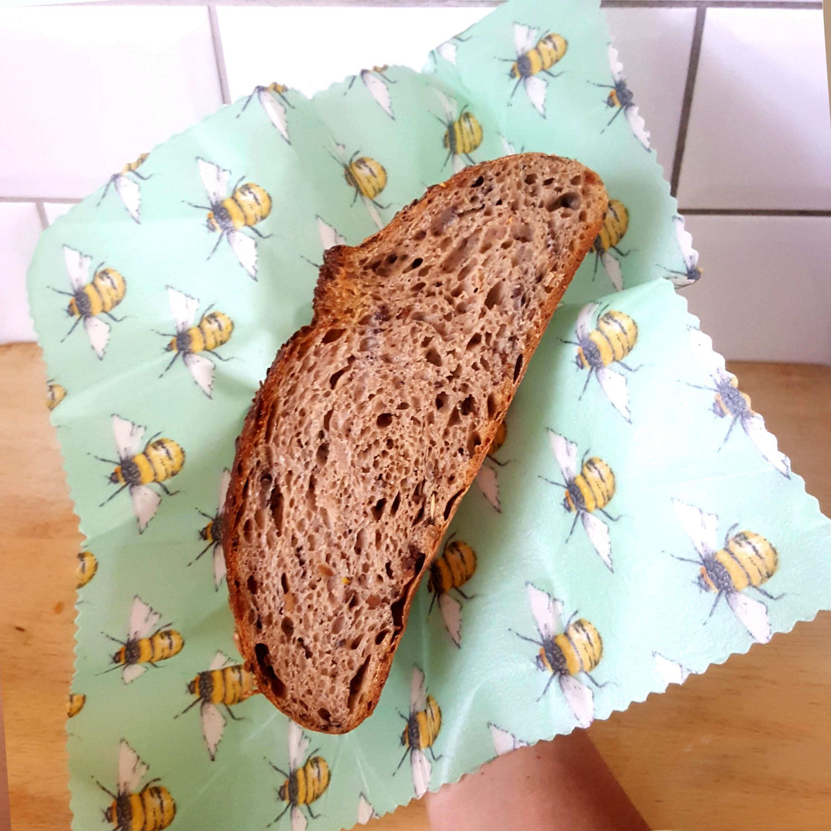 Set of 3 Handmade Beeswax Wraps | Bee Happy