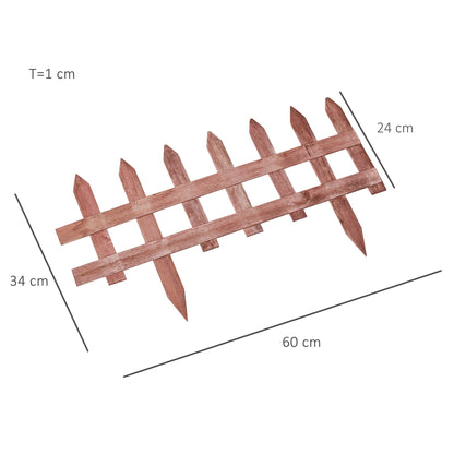 Set of 12 Wooden 60cm Garden Fence Pieces-2