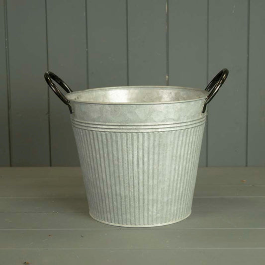 Ribbed Zinc Planter (23cm)-0