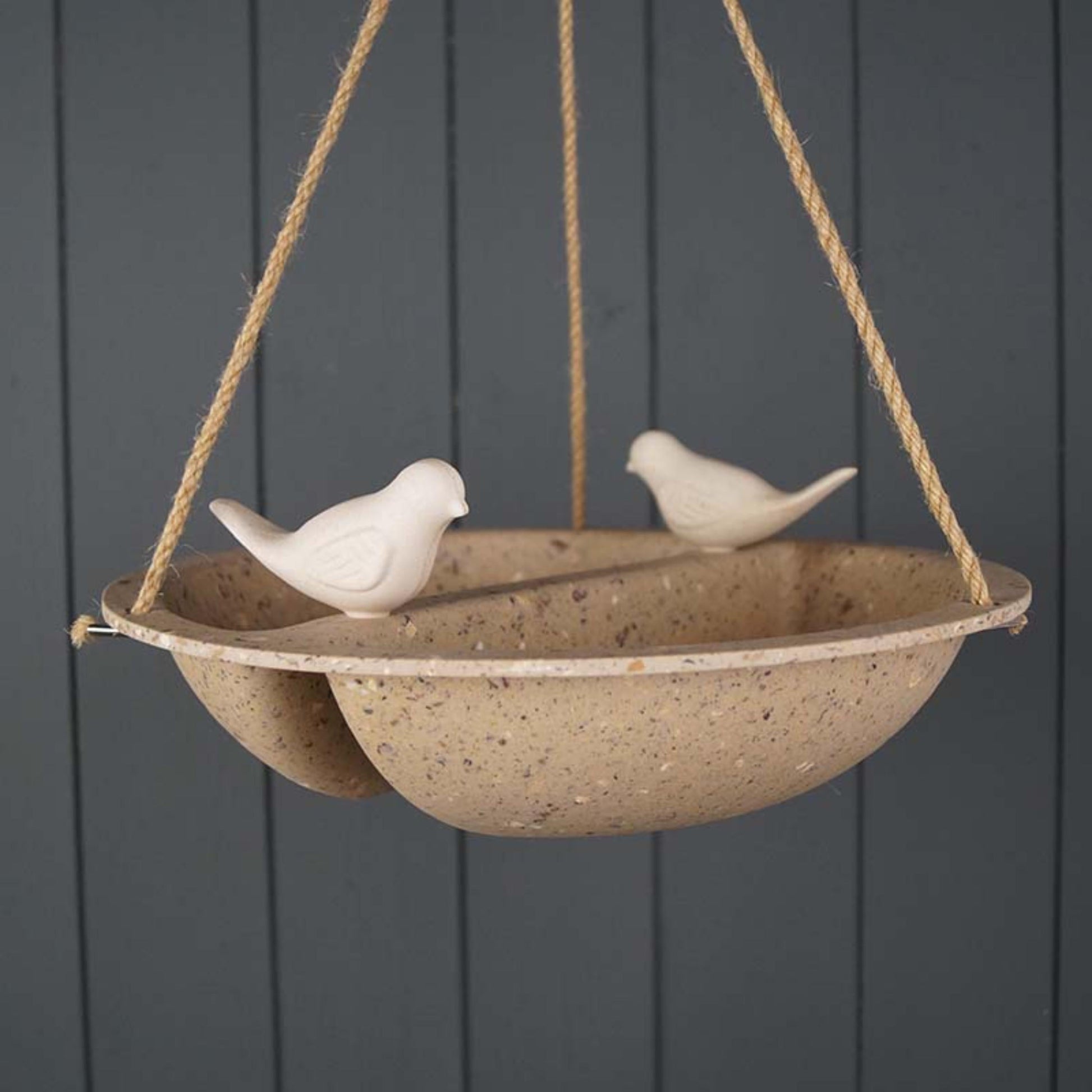 Earthy Coffee Husks Hanging Bird Bath and Feeder (27cm)-0