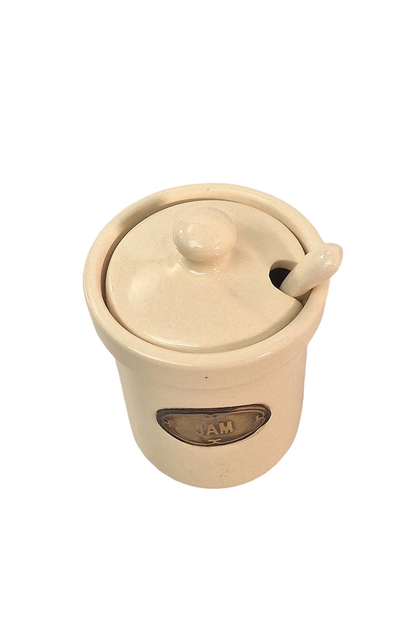 Ceramic Jam Jar with Ceramic Spoon-2