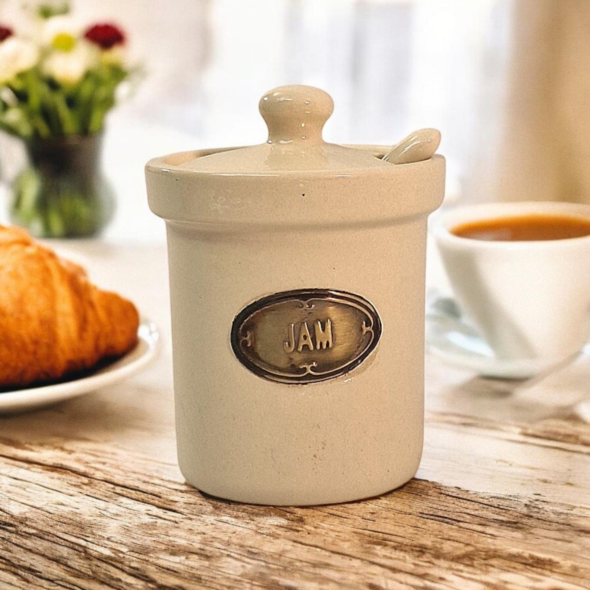 Ceramic Jam Jar with Ceramic Spoon-3