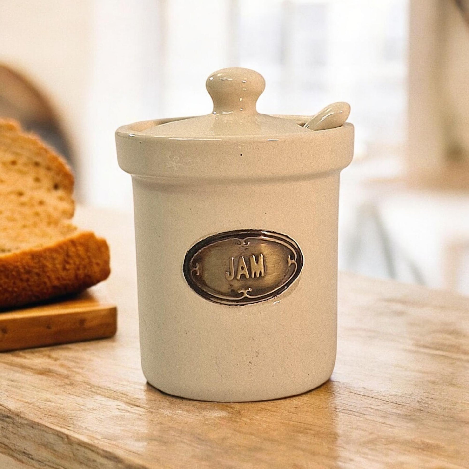 Ceramic Jam Jar with Ceramic Spoon-5