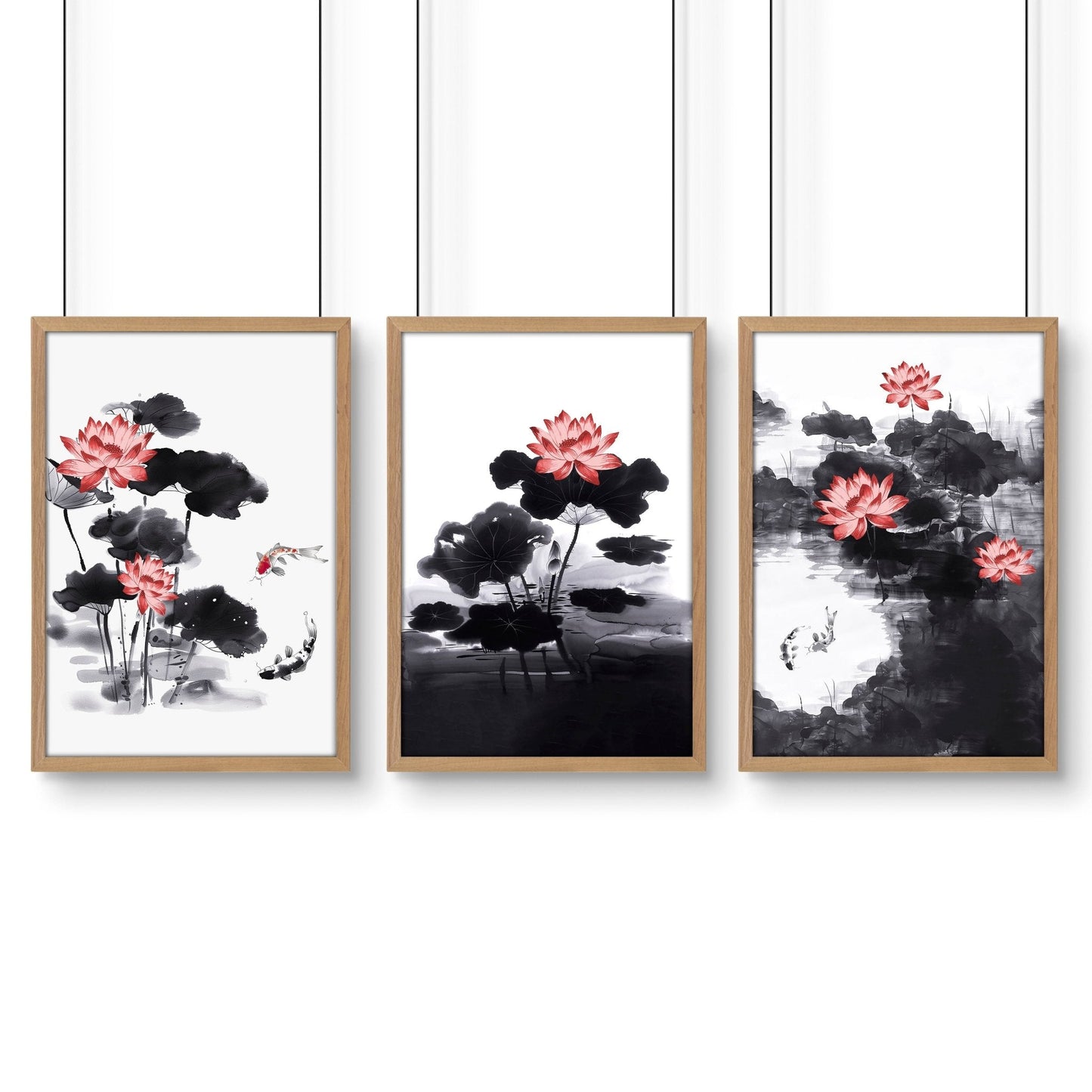 Japandi Decor | Set of 3 Asian Inspired Wall art Prints