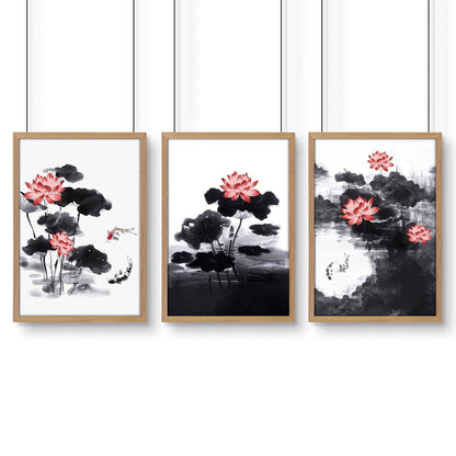 Japandi Decor | Set of 3 Asian Inspired Wall art Prints