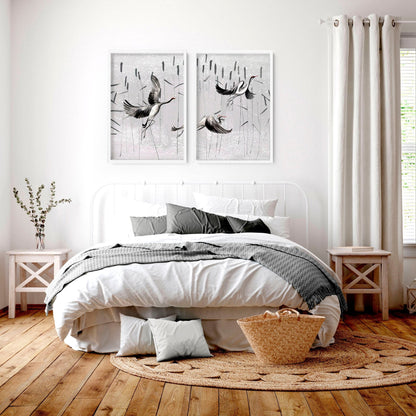 Art for bedrooms | set of 2 Japanese wall art prints