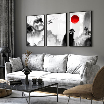 Japanese dragons art | set of 3 wall art prints