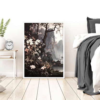 Large Pictures With Frames | Set of 3 Chinoiserie Wall art Prints