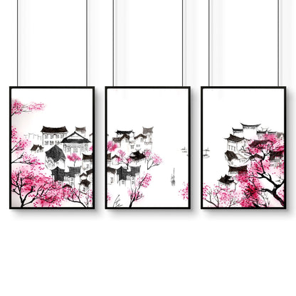 Modern Japanese Art | Set of 3 wall art prints
