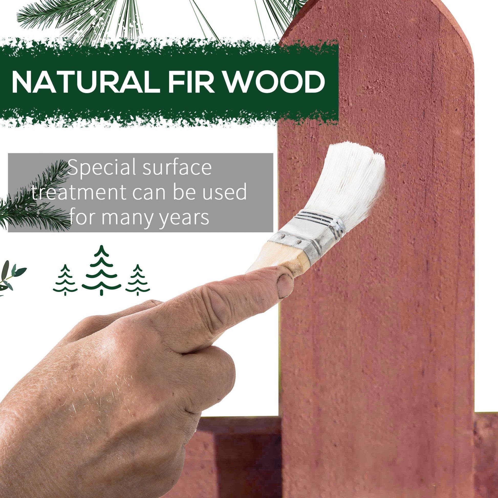 Set of 12 Wooden 60cm Garden Fence Pieces-3