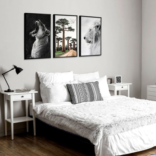 Safari Bedrooms | Set of 3 African Wildlife Wall art Prints
