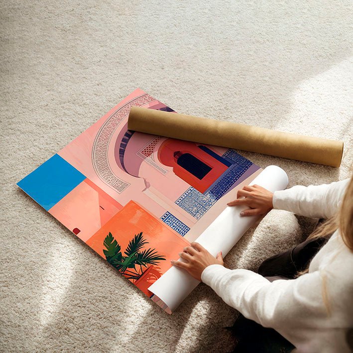 Wall Picture With Frame | Set of 3 Moroccan Inspired Wall art Prints