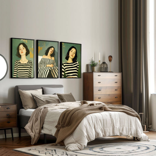 Women Wall Posters For Bedroom | Set of 3 Boho Wall art Prints