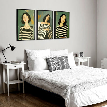 Women Wall Posters For Bedroom | Set of 3 Boho Wall art Prints