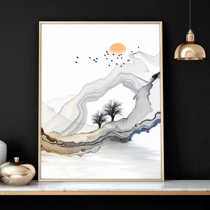 Zen bedroom decor | set of 3 Japanese wall art